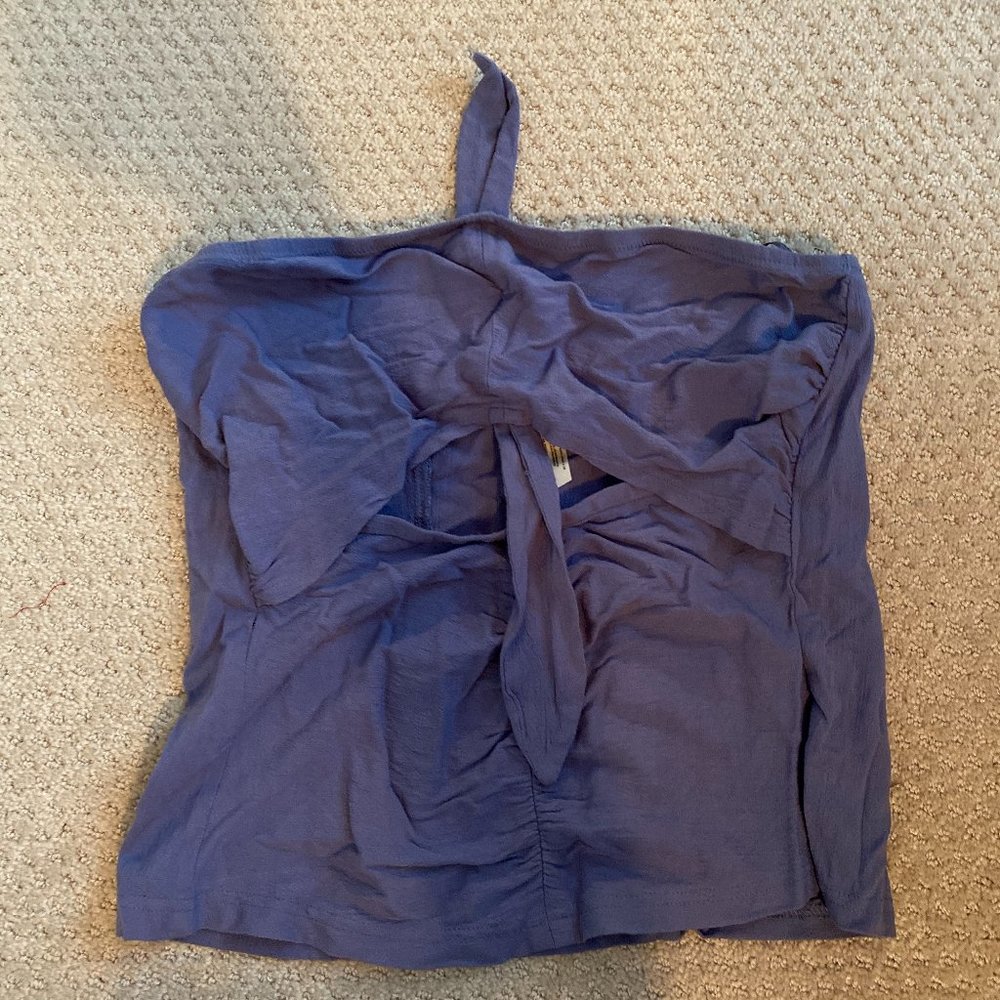 Free People Deep Blue Tie Tube Tank Top